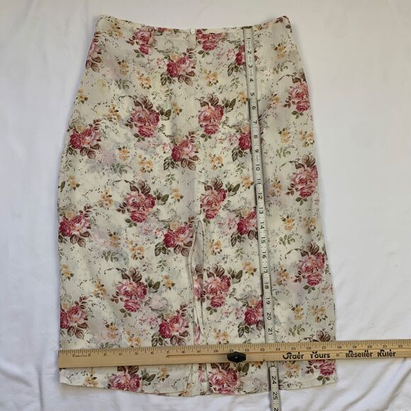 Reformation Gramercy Two Piece Set Floral Crop Top Pencil Skirt S 4 Pink Ivory - Picture 8 of 16